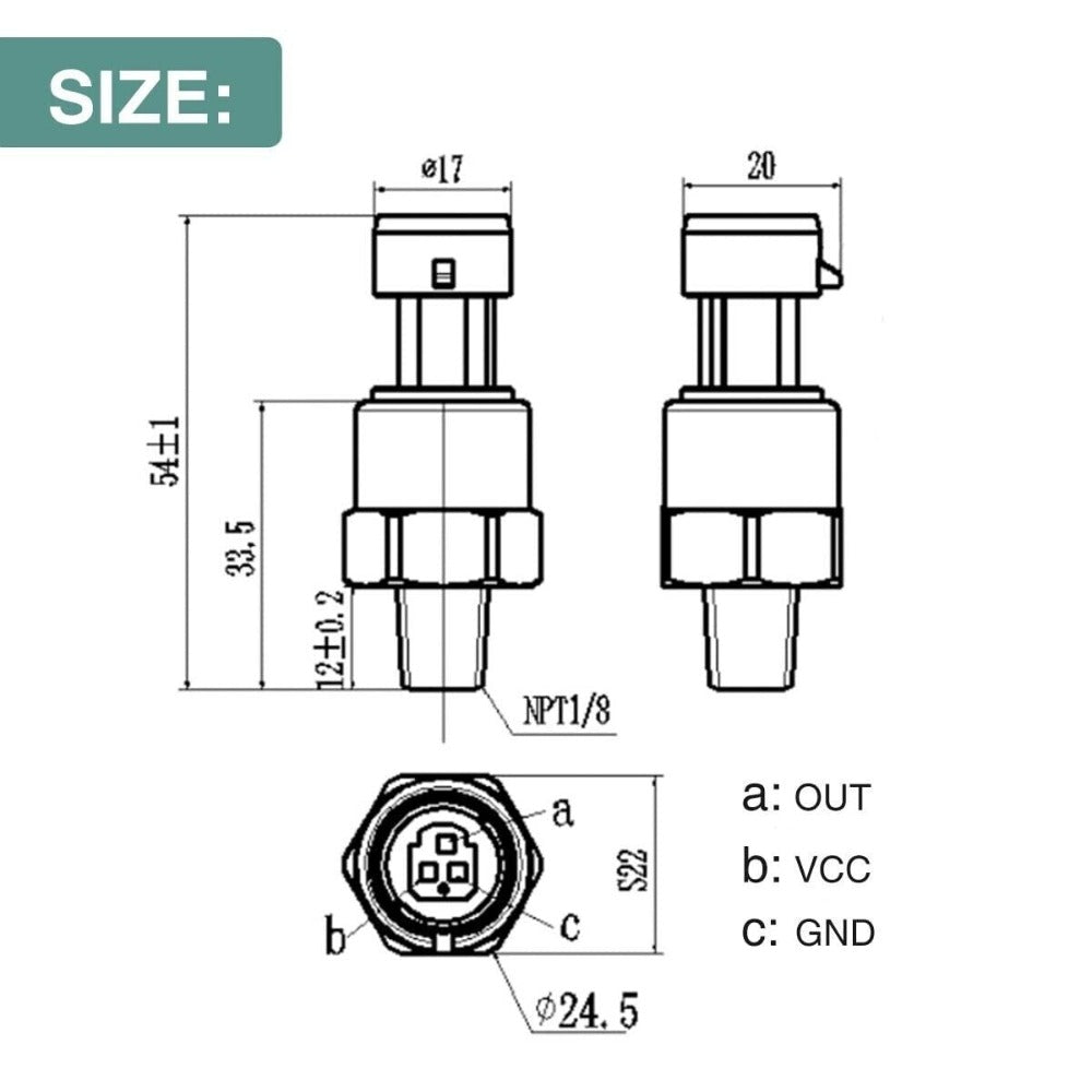 150Psi 1/8NPT Stainless Pressure Transducer Sender Sensor For Oil Air Fuel Gas