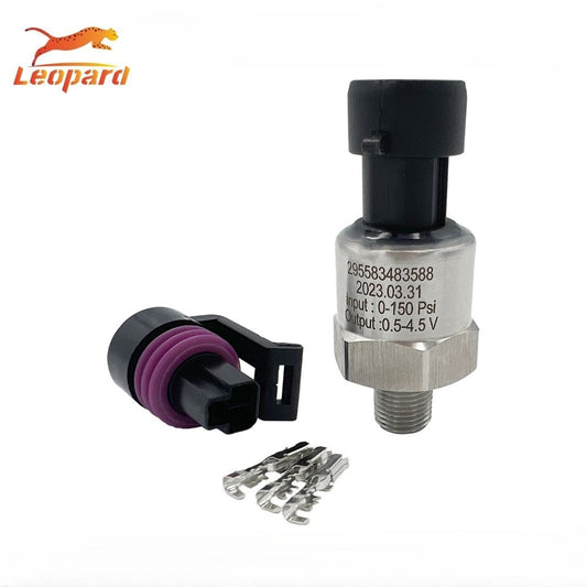 Stainless Steel Pressure Sensor 0 - 100Psi 1/8 NPT with connector Oil Fuel MAPE