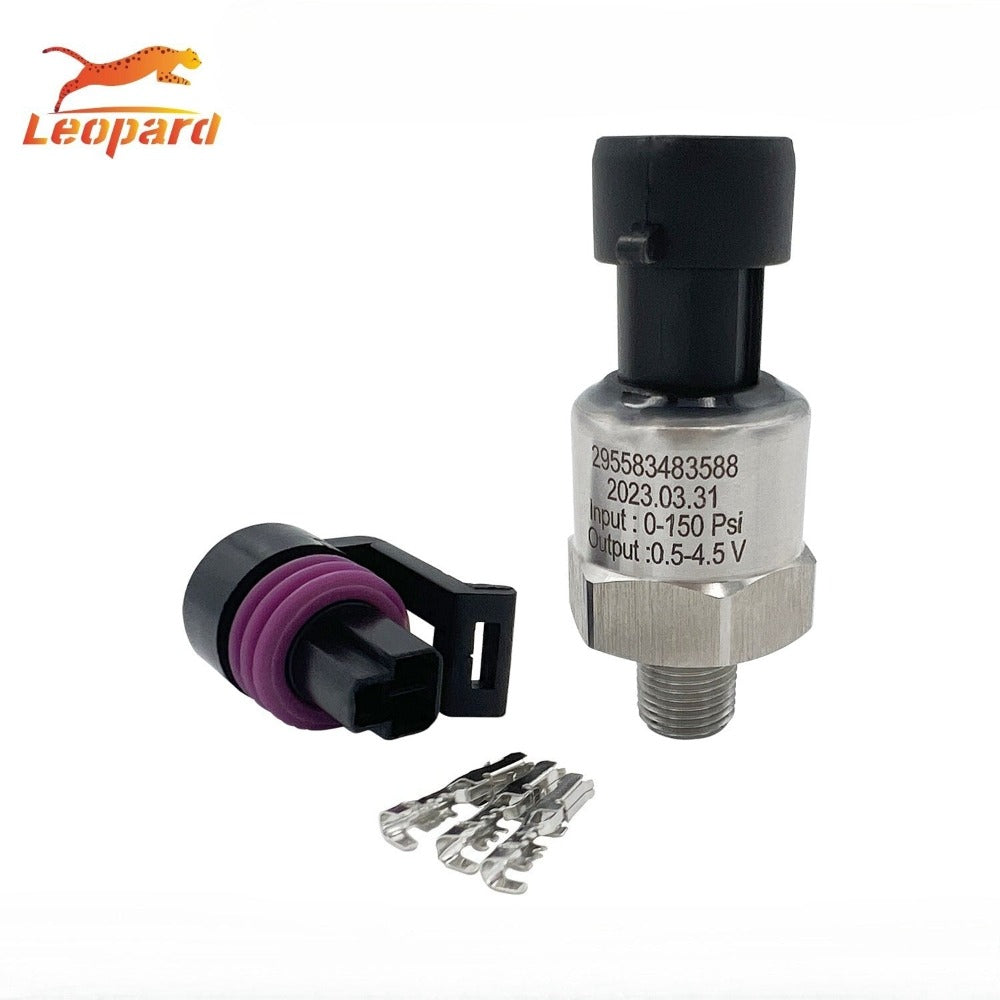 Universal Stainless Steel Oil Fuel Pressure Sensor 1/8 NPT with connector 150psi
